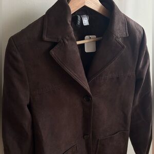 H&M Faux Suede Chocolate Oversized Jacket